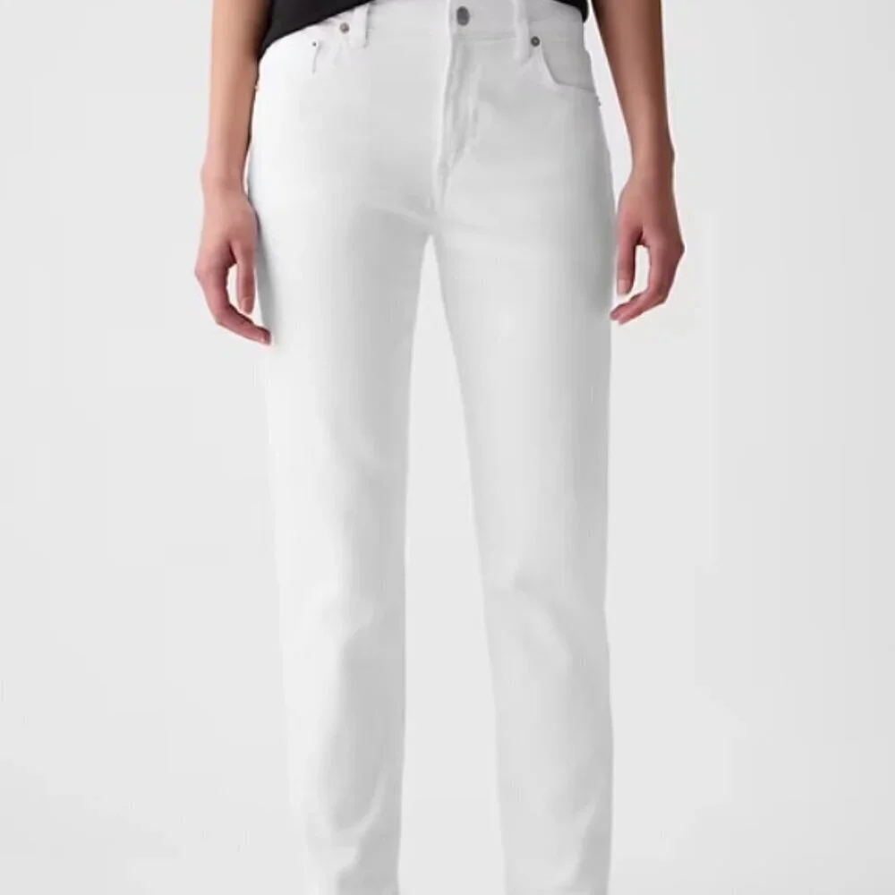 GAP Denim Girlfriend White Pants
